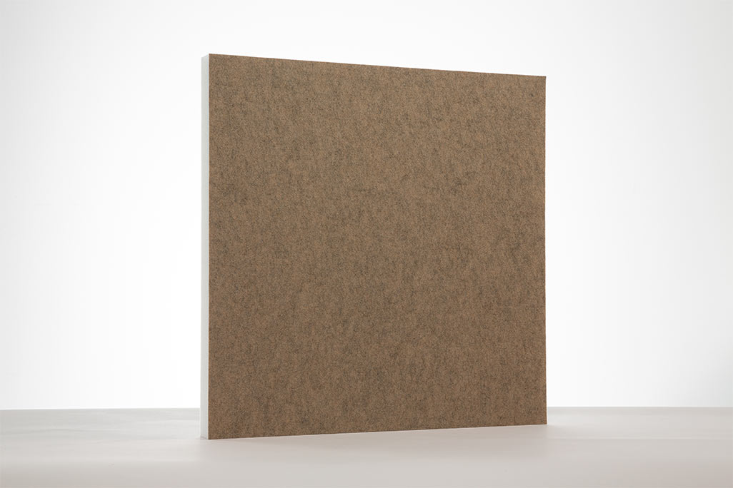 Illustration of a grid ceiling insert, soni COLOR RD, which can be inserted into grid ceilings to improve the room acoustics, color beige