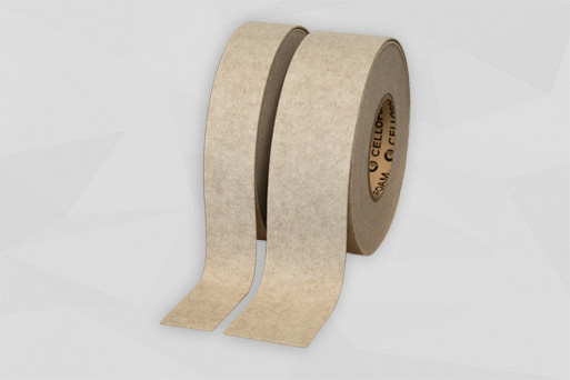 2 rolls of VLD felt adhesive tape next to each other photographed against a grey background color Greige
